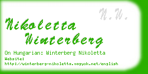 nikoletta winterberg business card